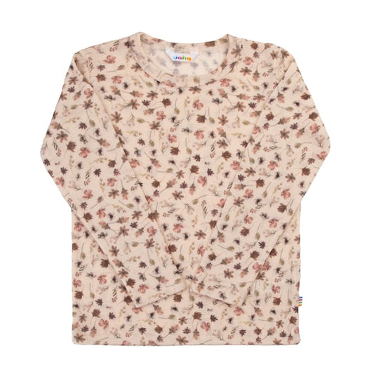 Joha Merinowolle Langarmshirt in Hellrosa mit Blumenprint aus 100 % Merinowolle für Kinder im Bärechind Winterthur Schweiz