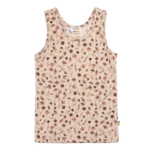 Joha Merinowolle Unterhemd in Hellrosa mit Blumenprint aus 100% Merinowolle für Kinder im Bärechind Winterthur Schweiz