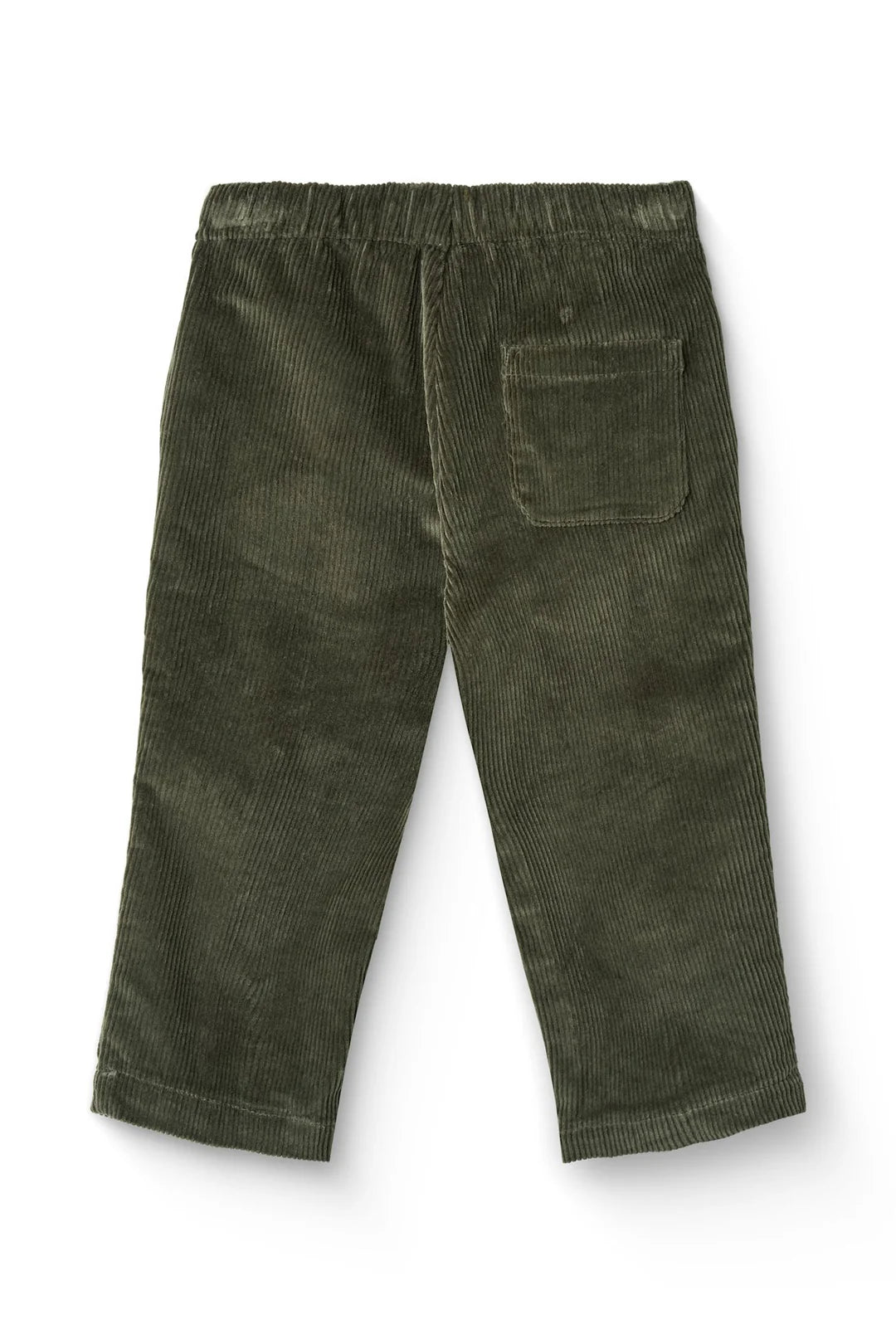Kinder Cordhose von Copenhagen Colors in Dunkelgrün, Rückseite flachliegend fotografiert, Bärechind Winterthur Zürich Schweiz