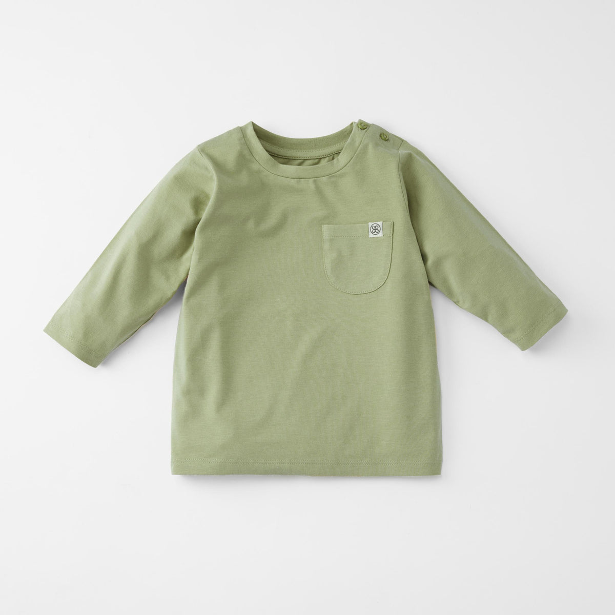 Langarm Kinder Shirt in Grün mit UV-Schutz und Brusttasche