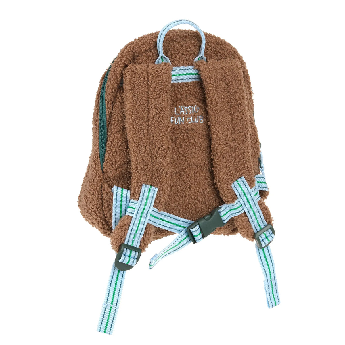 Rückansicht Tiny Team Kinderrucksack mit gepolsterten Gurten von Lässig bei Bärechind Winterthur, Zürich, Schweiz.