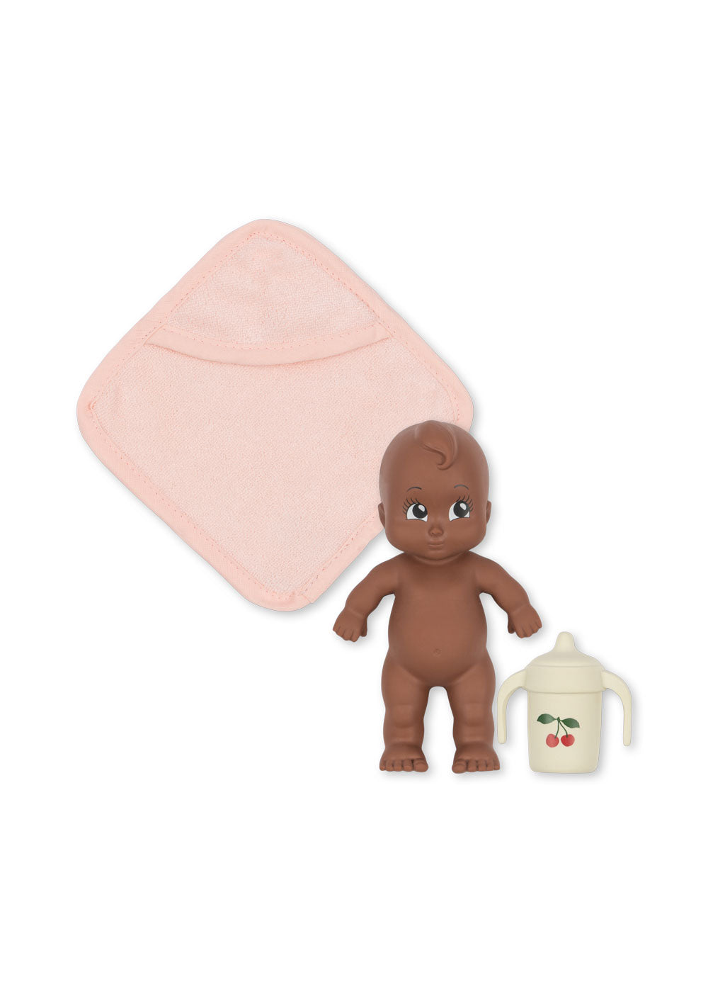 Bade-Freund Niki mit Handtuch und Trinkflasche