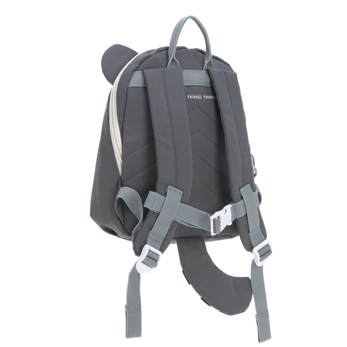 Lässig Kinderrucksack Tiny Team Waschbär, Rückansicht mit gepolsterten Trägern