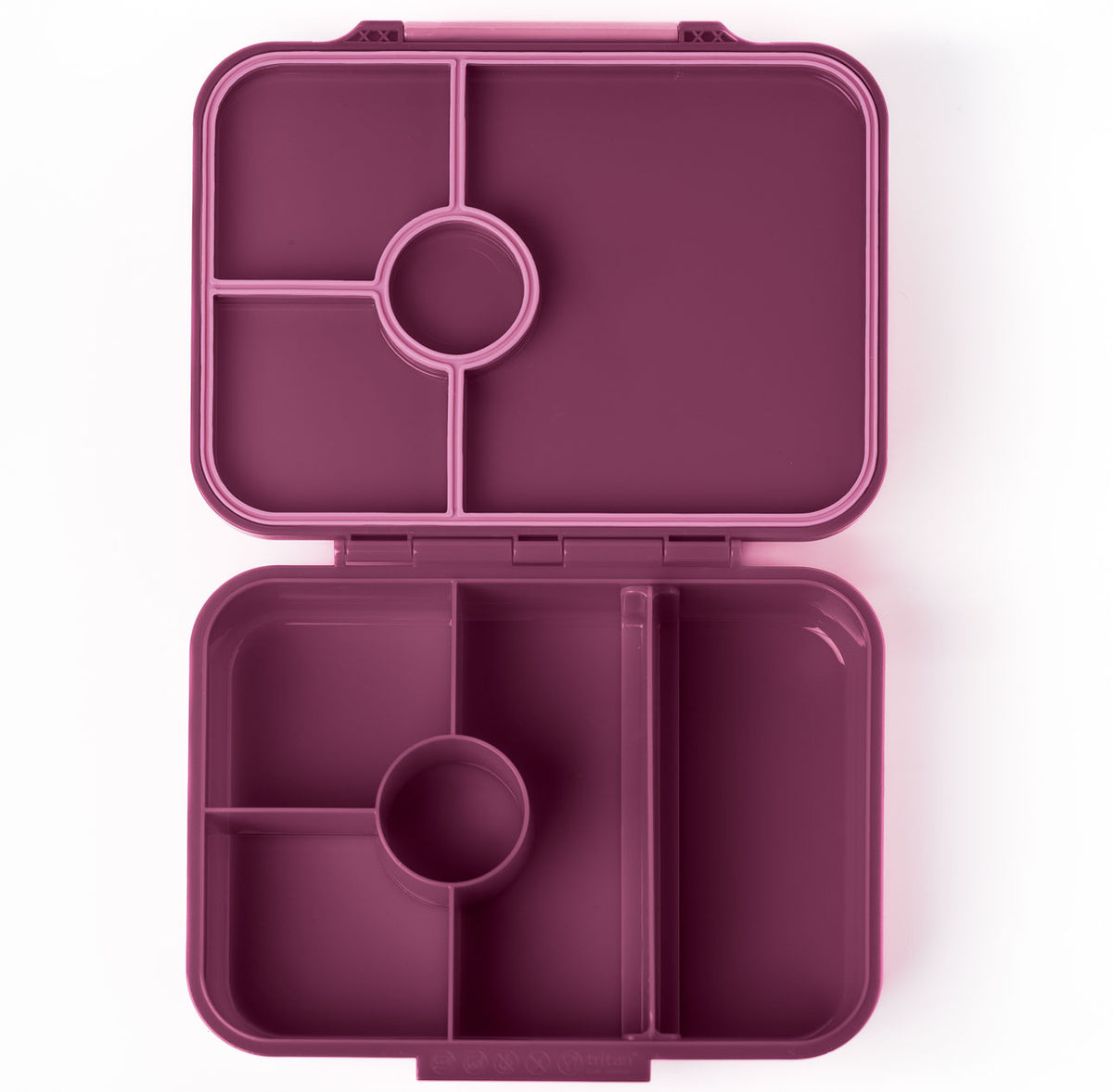 Lekkabox Z'nünibox mit 4 Fächern, Plum