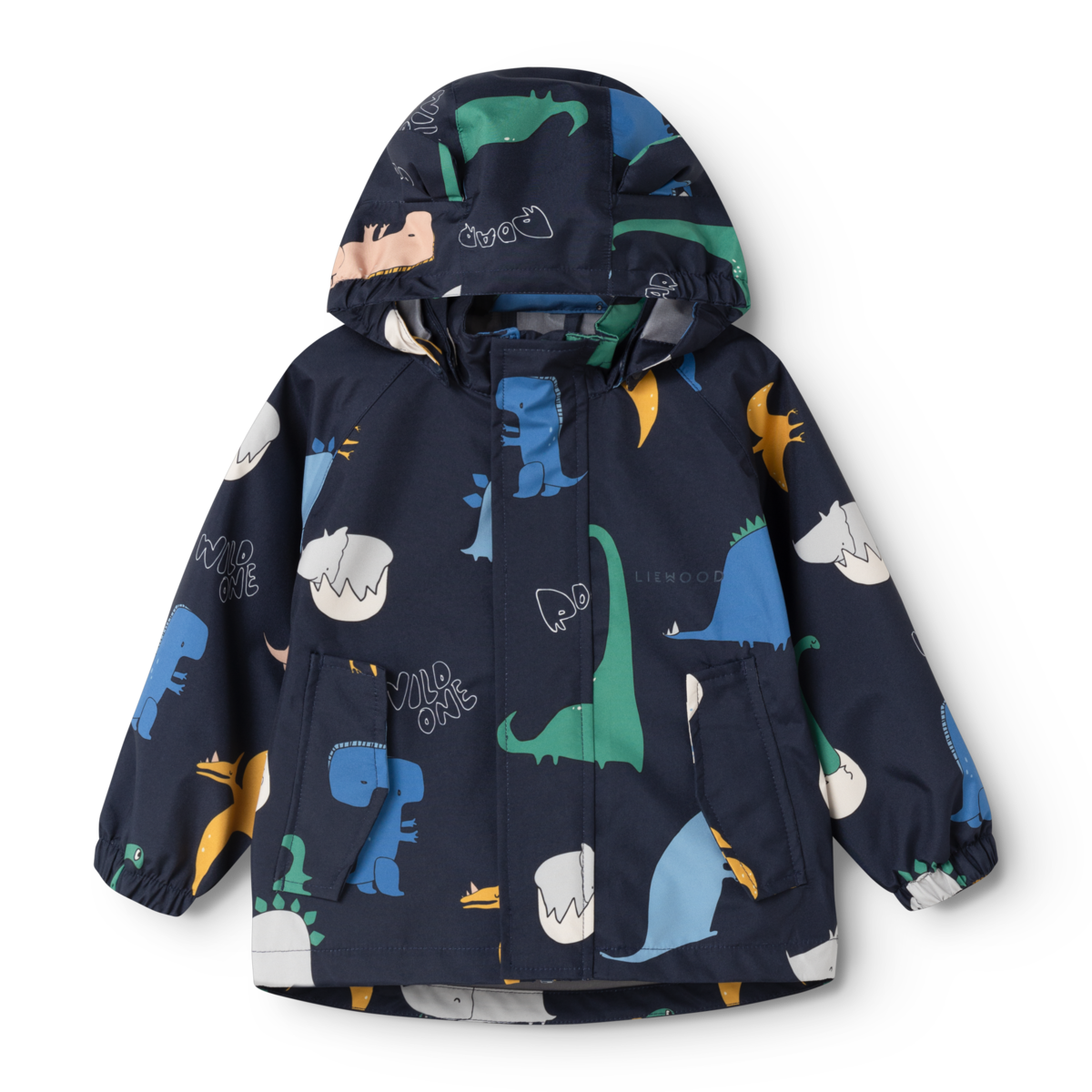 Liewood Manu Regenjacke für Kinder mit Dino Roar Print und Kapuze, Bärechind Winterthur, Zürich, Schweiz.