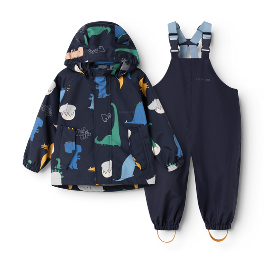 Liewood Manu Regenset für Kinder in Classic Navy mit Dino Roar Dinosaurier Print, Bärechind Winterthur, Zürich, Schweiz.