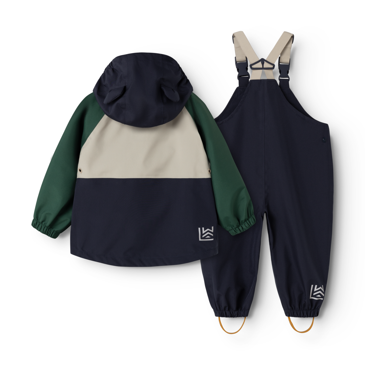 Regenjacke und Regenhose Manu von Liewood im Farbmix Garden Green