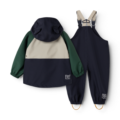 Regenjacke und Regenhose Manu von Liewood im Farbmix Garden Green