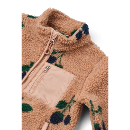 Liewood Nolan Teddyjacke mit YKK Reissverschluss und weichem Sherpa Material im Detail