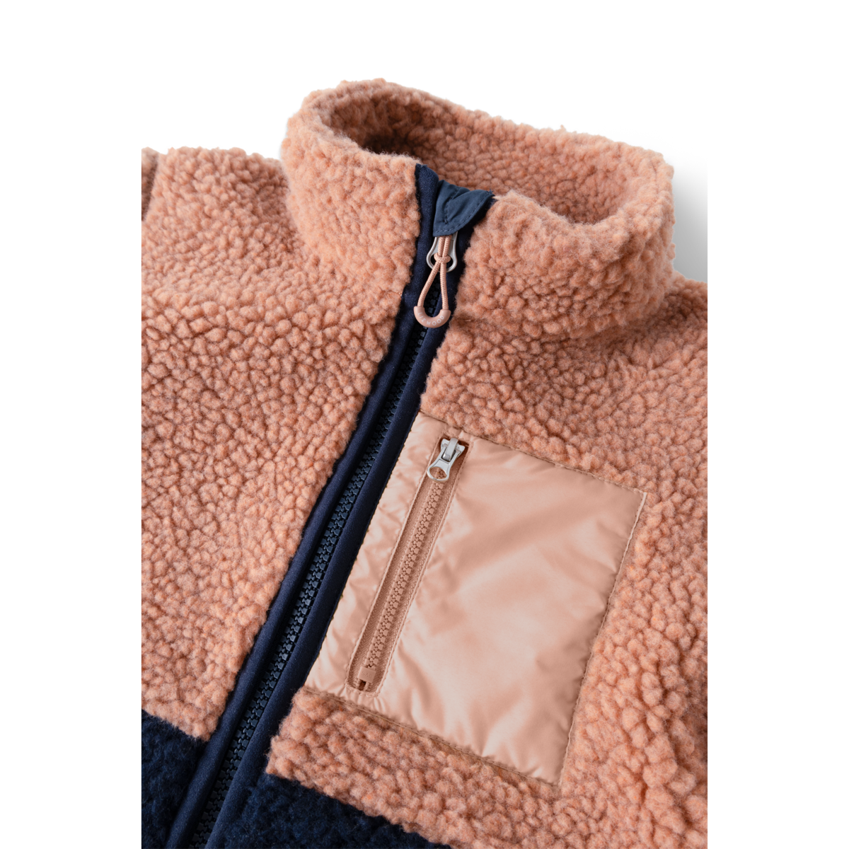 Liewood Nolan Teddyjacke mit YKK Reissverschluss und kontrastierenden Details im Bärechind