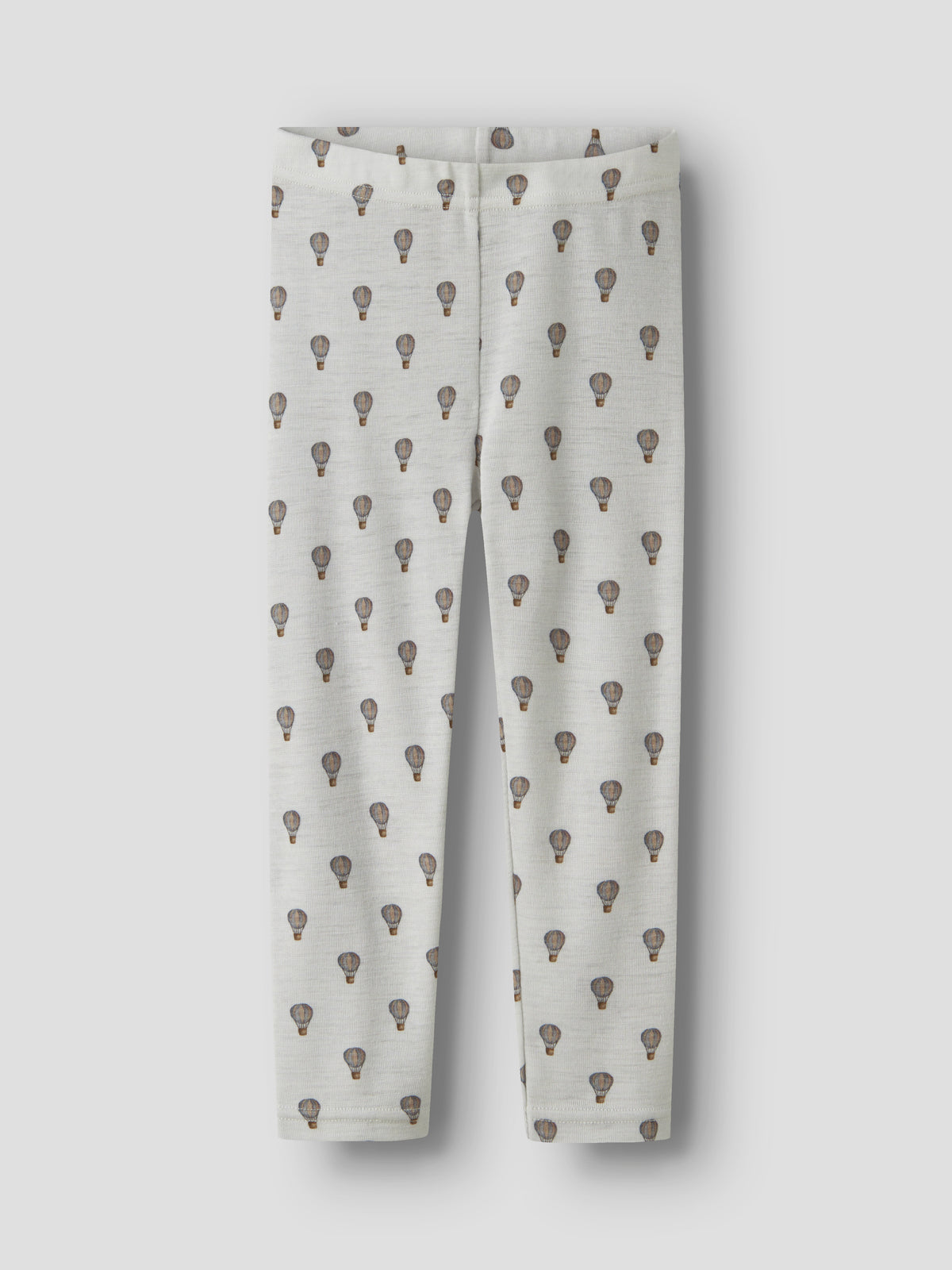 Merino-Legging mit Heissluftballon-Print in Oyster Mushroom, Vorderansicht mit elastischem Bund