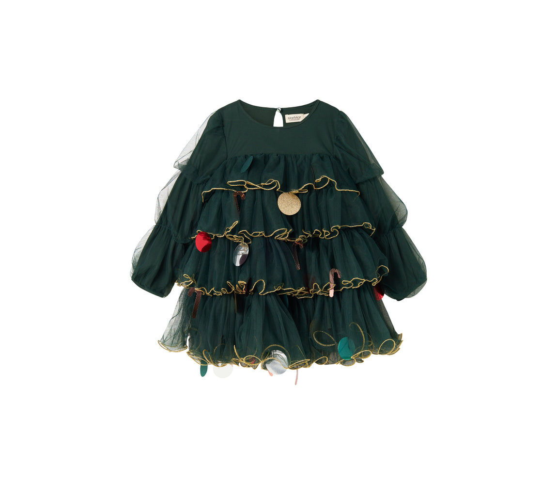 MarMar Tüllkleid im Weihnachtsbaum-Look, Dark Leaf, Vorderansicht