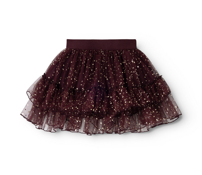 MarMar Tüllrock mit Glitzer, Deep Mulberry, Rückansicht