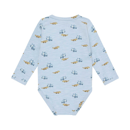 Langarm Babybody von Minymo mit Krokodil-Motiv, Bärechind Winterthur Zürich Schweiz