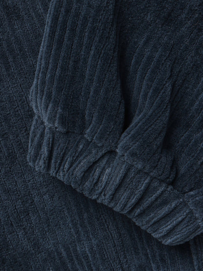 Minymo Cordvelourhose in Midnight Navy, Detailansicht Stoff