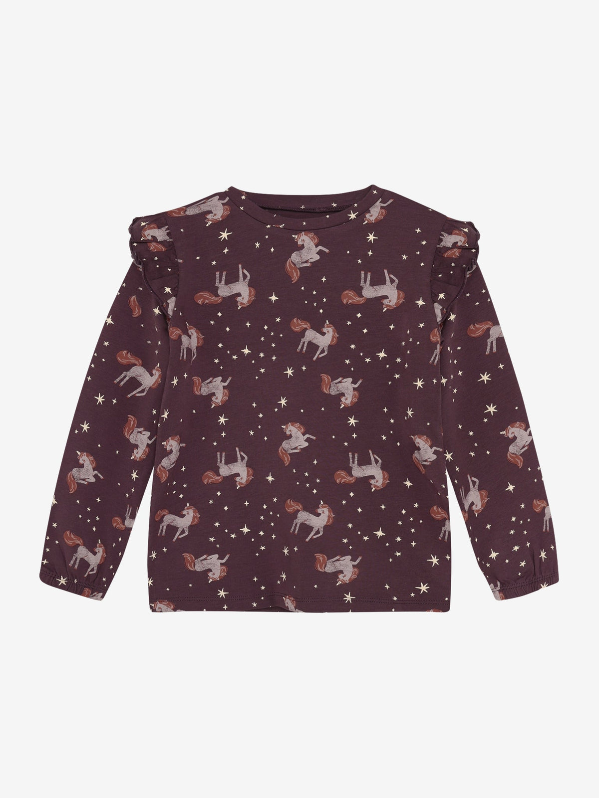 Minymo Langarmshirt des Pyjama Sets in Huckleberry, Rückansicht