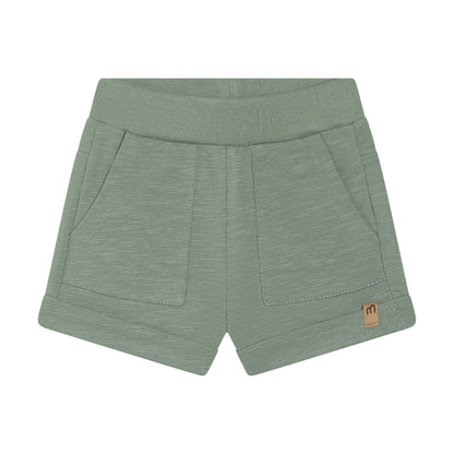 Grüne MINYMO Sweat Shorts aus Bio-Baumwolle für Babys und Kinder, erhältlich im Bärechind in Winterthur, Zürich, Schweiz