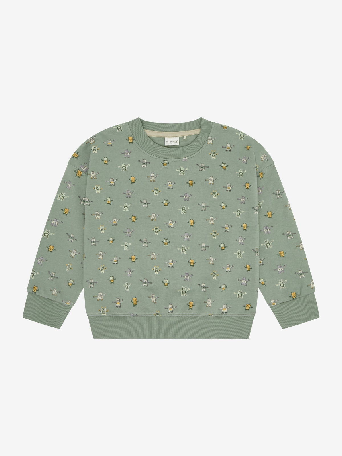 Minymo Sweatshirt Shadow Vorderansicht mit Roboterprint