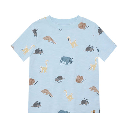 MINYMO T-Shirt Safari aus Bio Baumwolle hellblau für Kinder im Bärechind Winterthur Schweiz