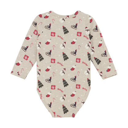 Minymo Weihnachtsbody in Beige Melange, Rückansicht