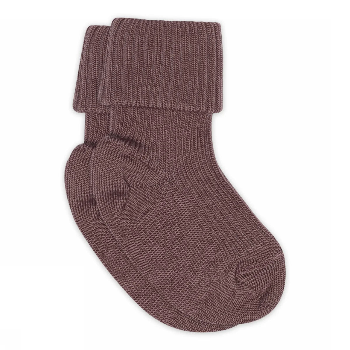 MP Denmark Merino Babysocken in Rose Taupe mit breitem Rippbündchen, Bärechind Winterthur, Zürich, Schweiz.