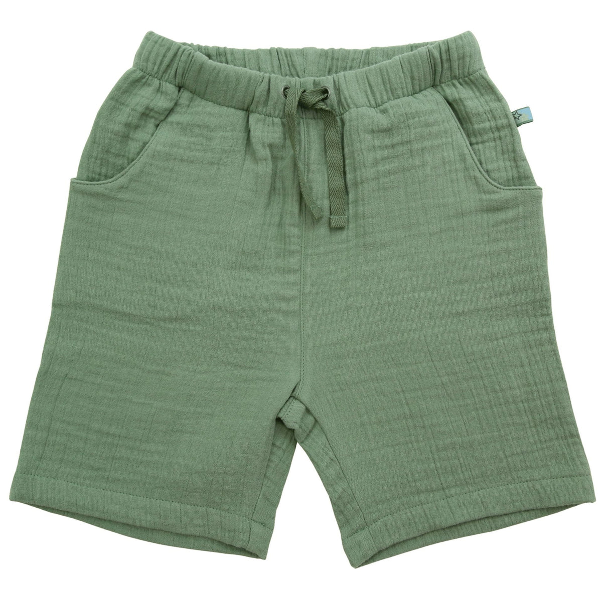 Gruene Musselin Shorts aus Bio Baumwolle von Enfant Terrible im Bärechind Winterthur Zürich Schweiz.
