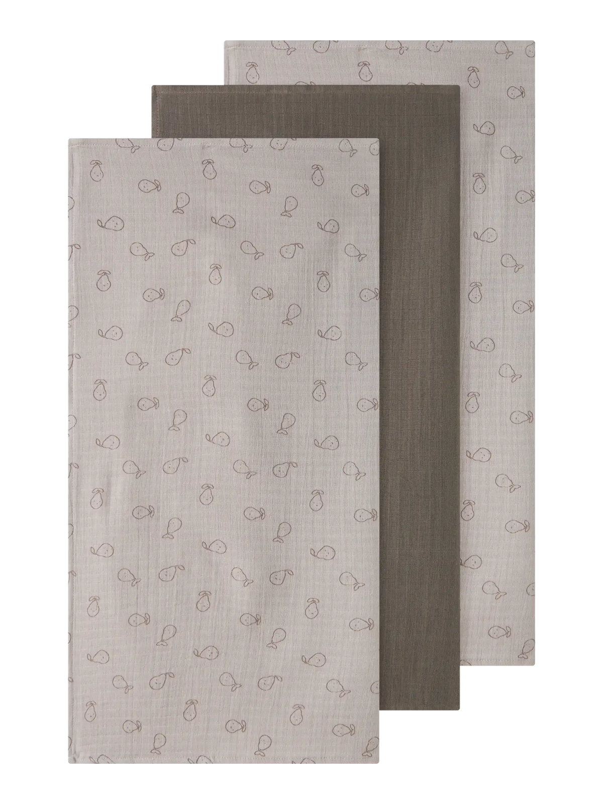 Musselin Tücher 3er Set aus Baumwolle in Beige mit Print zu kaufen im Bärechind Winterthur Zürich Schweiz.