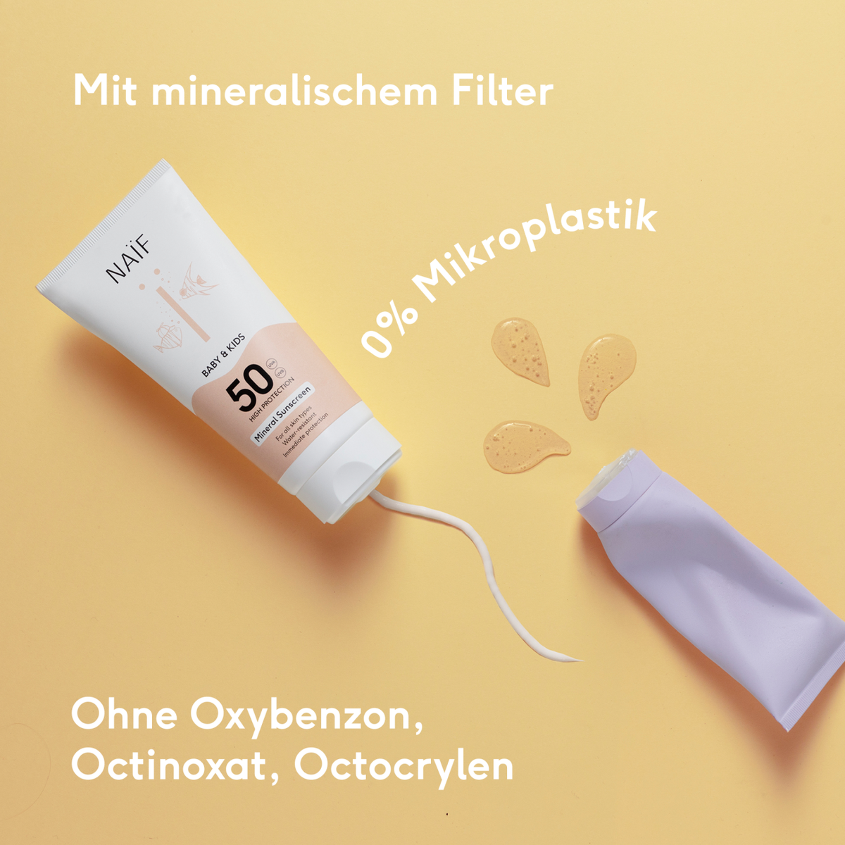 Mineralische Baby Sonnencreme ohne Oxybenzon Octinoxat Octocrylen NAÏF, im Bärechind in Winterthur, Schweiz