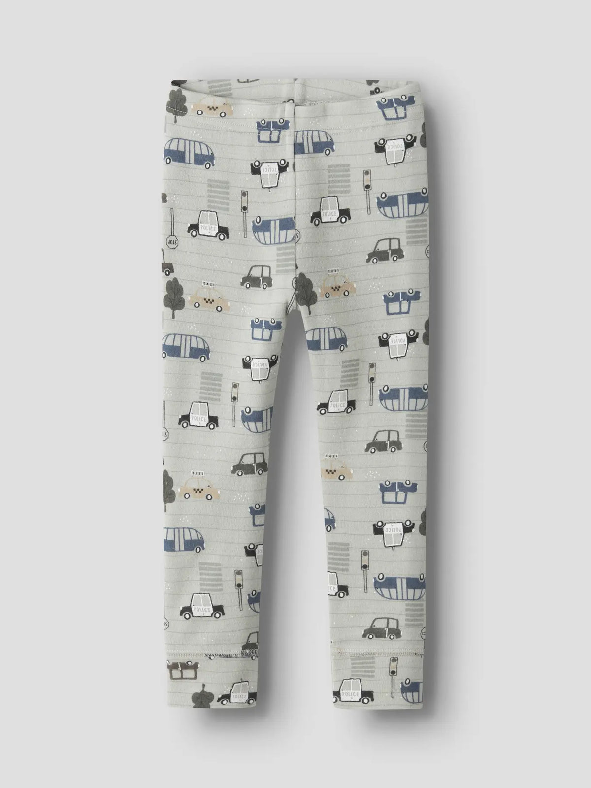 Name It Merino Thermoleggings mit Autoprint in Grau, Vorderansicht