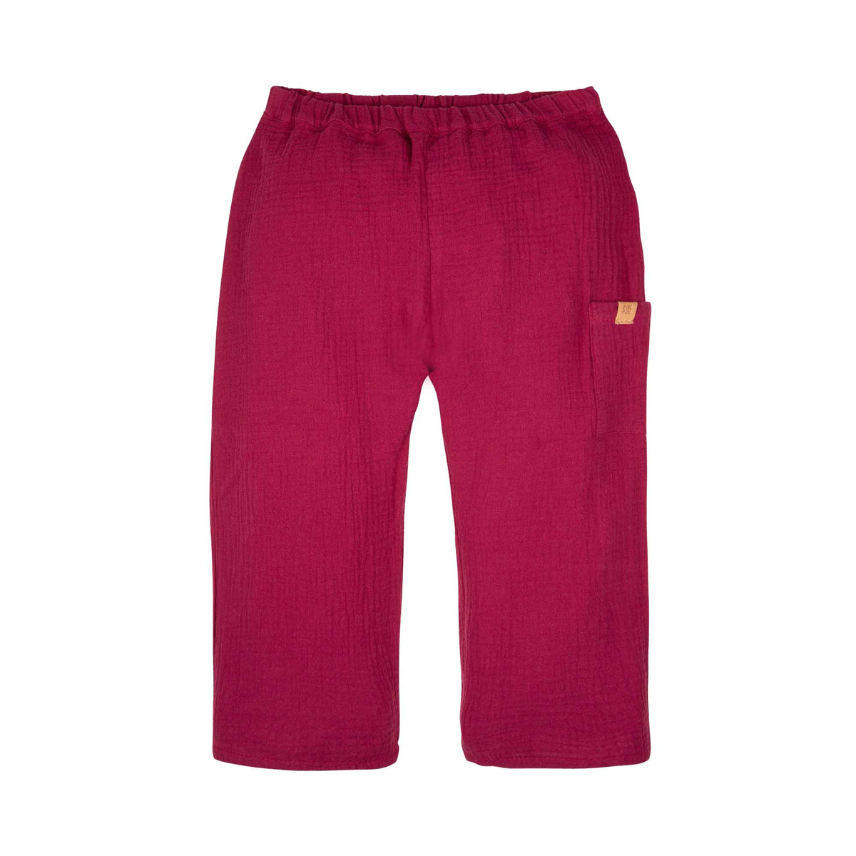 Musselin Kinderhose raspberry aus Bio Baumwolle von Pure Pure by Bauer im Bärechind Winterthur Schweiz.