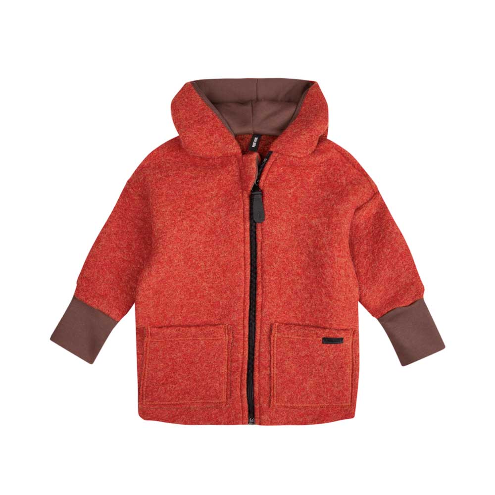 Pure Pure Wollwalk Kapuzenjacke Roibusch aus 100 % Wolle für Babys und Kinder im Bärechind Winterthur Schweiz