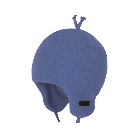 Baby-Binde Fleece in smoke-blue von Pure Pure by Bauer – erhältlich im Bärechind in Winterthur. Weiche Baby-Mütze aus GOTS-zertifiziertem Wollfleece.