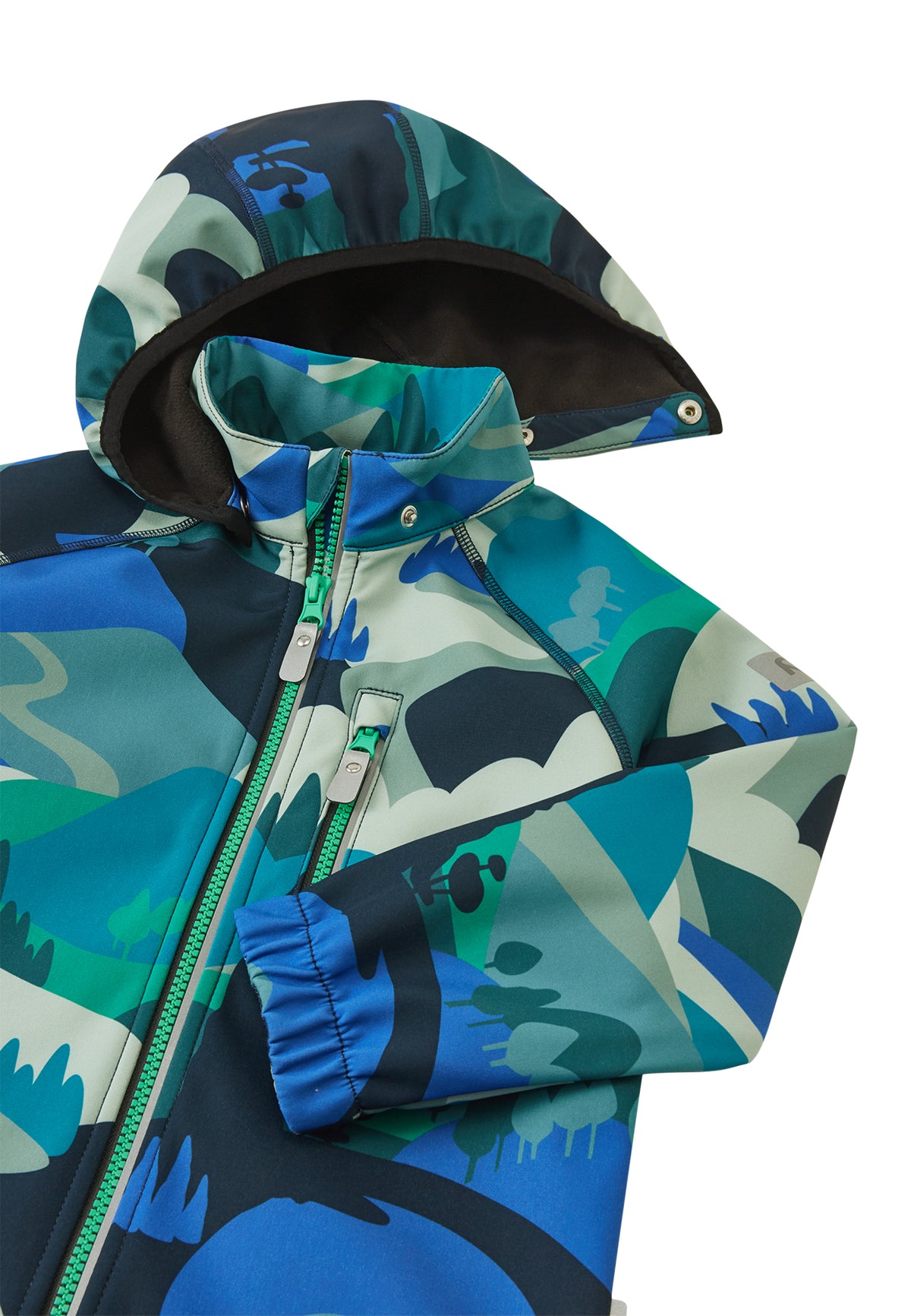 Kapuze der Reima Softshelljacke Vantti Sparkly Blue im Bärechind Winterthur