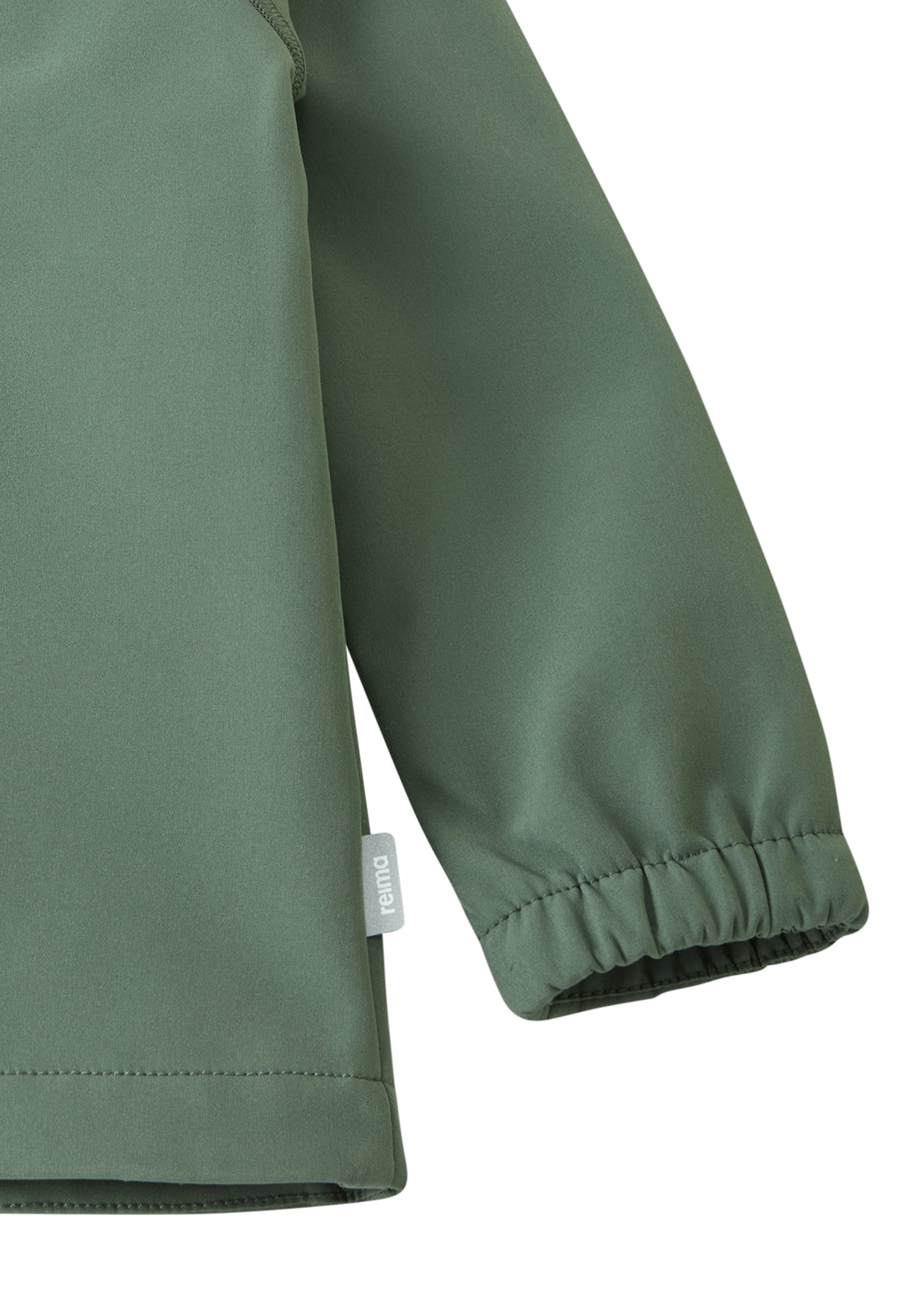 Ärmel und elastischer Abschluss der Reima Vantti Softshelljacke Thyme Green