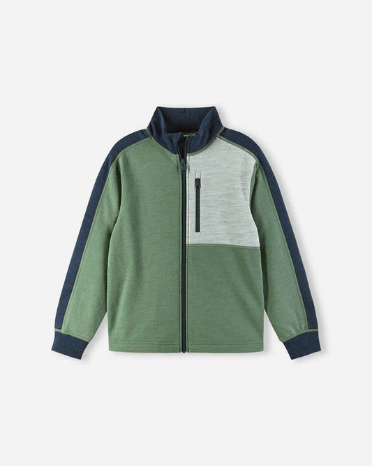 Reima Wollpullover Merin Green Clay Vorderansicht im Bärechind Winterthur Zürich Schweiz