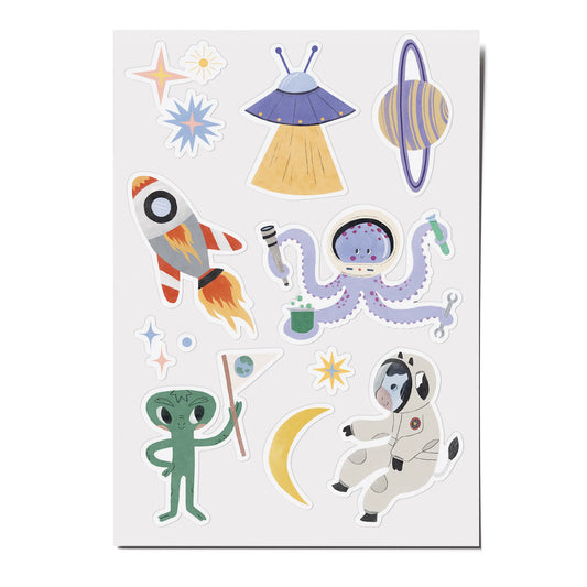 Nuuk Weltall Kindertattoos mit Rakete & Alien
