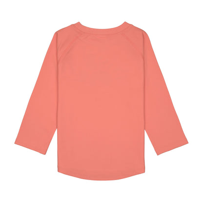 Rückansicht des LÄSSIG UV-Shirts in Koralle für Kinder – nachhaltig bei Bärechind in Winterthur, Zürich, Schweiz kaufen.