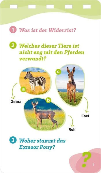Beispielseite aus dem WAS IST WAS Quiz Pferde