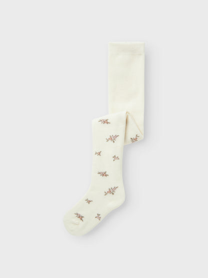 Weisse Wollstrumpfhose mit Blumenmuster für Kinder, Bärechind, Winterthur, Zürich Schweiz